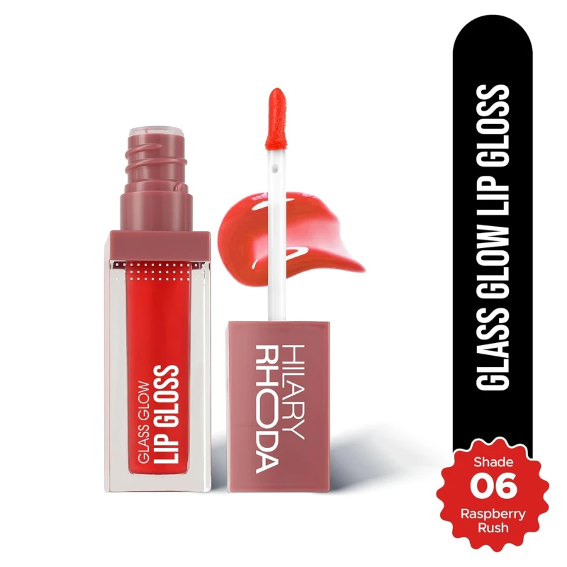 Hilary Rhoda Glass Glow Lip Gloss | Nourishing & Hydrating Lip Gloss | Sheer Coverage | High Shine | Juicy & Plump Lips | Glides on Smoothly | 5ml (Raspberry Rush - Shade 06) thumbnail 2
